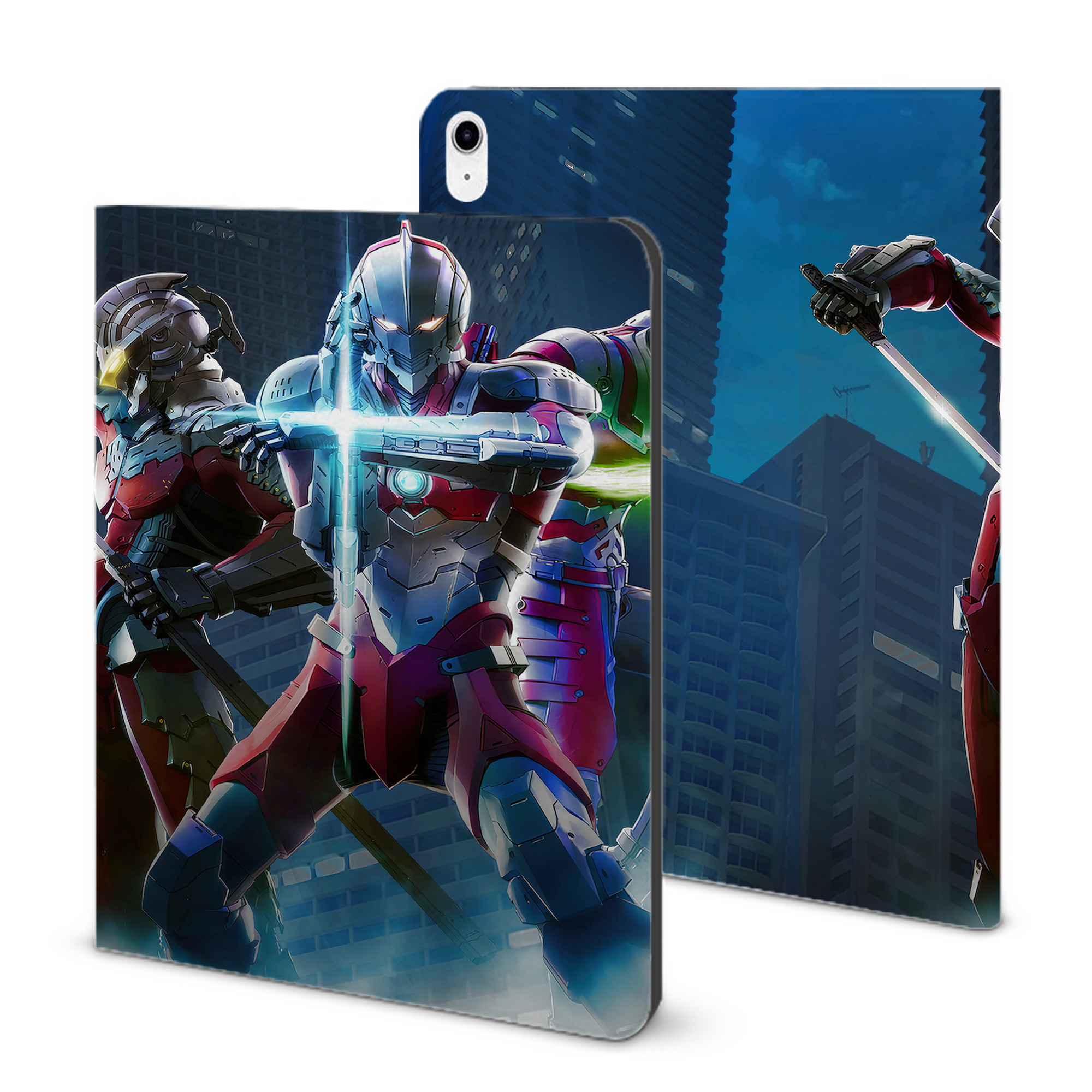 （画像用） ウルトラマン Ultraman IPad ケース ブック型 PUレザー TPU 耐衝撃 軽量 薄型 ペン収納なし 全面保護 IPad 各モデル対応